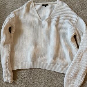 Quince Cream V-Neck Sweater